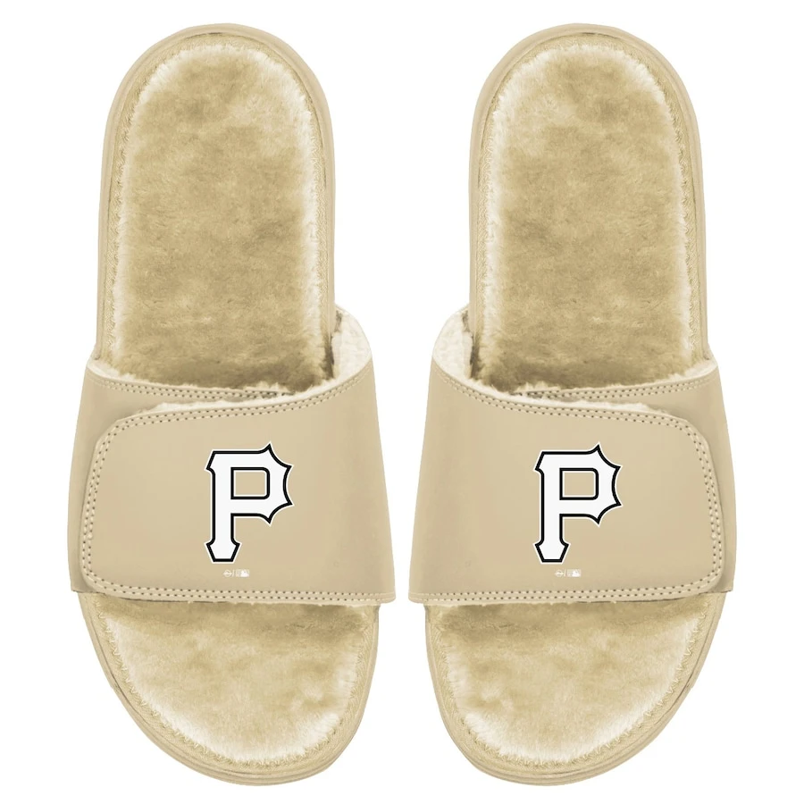 Men's Pittsburgh Pirates ISlide Tan Dune Faux Fur Slide Sandals