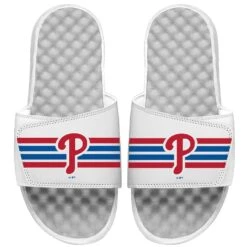Men's Philadelphia Phillies ISlide White Varsity Stripes Slide Sandals