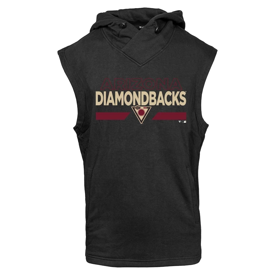 Men's Arizona Diamondbacks Levelwear Black City Connect Throttle No Hitter Hoodie Sleeveless T-Shirt