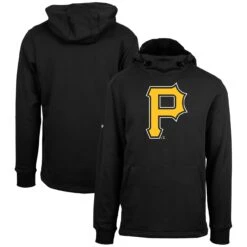 Men's Pittsburgh Pirates Levelwear Black Shift Sportswear Core Logo Pullover Hoodie