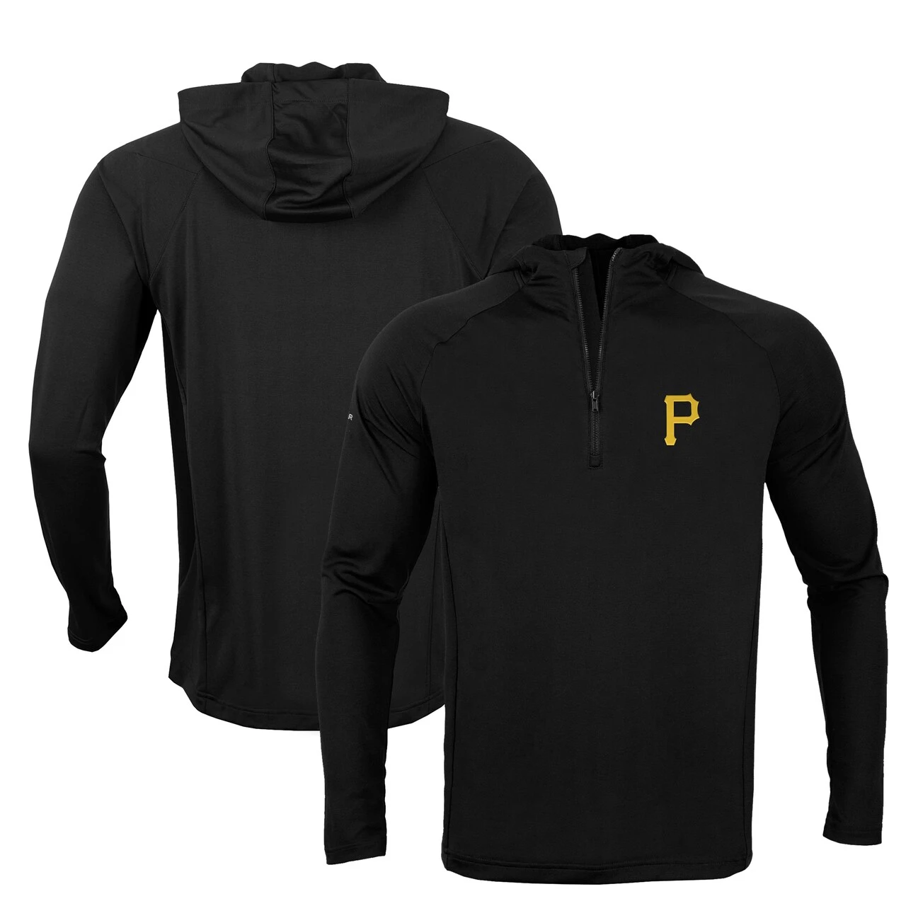 Men's Pittsburgh Pirates Levelwear Black Zander Insignia Core Quarter-Zip Pullover Hoodie