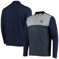 Men's New York Yankees Levelwear Navy Insignia Wade Half-Zip Jacket