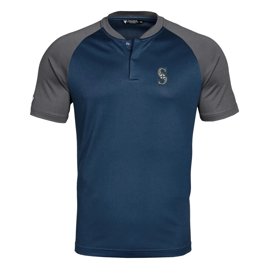 Men's Seattle Mariners Levelwear Navy Blade Polo