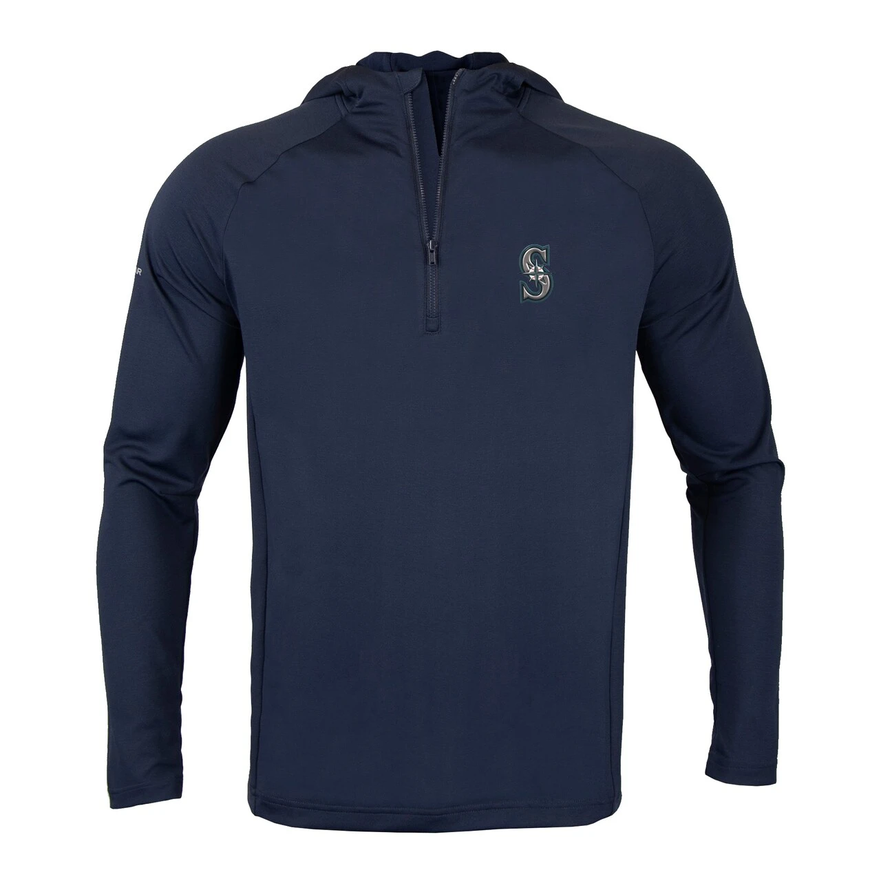 Men's Seattle Mariners Levelwear Navy Zander Insignia Core Quarter-Zip Pullover Hoodie - Image 2