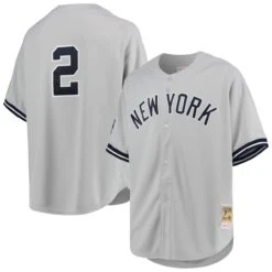 Men's New York Yankees Derek Jeter Mitchell & Ness Gray 1998 Cooperstown Collection Road Authentic Jersey