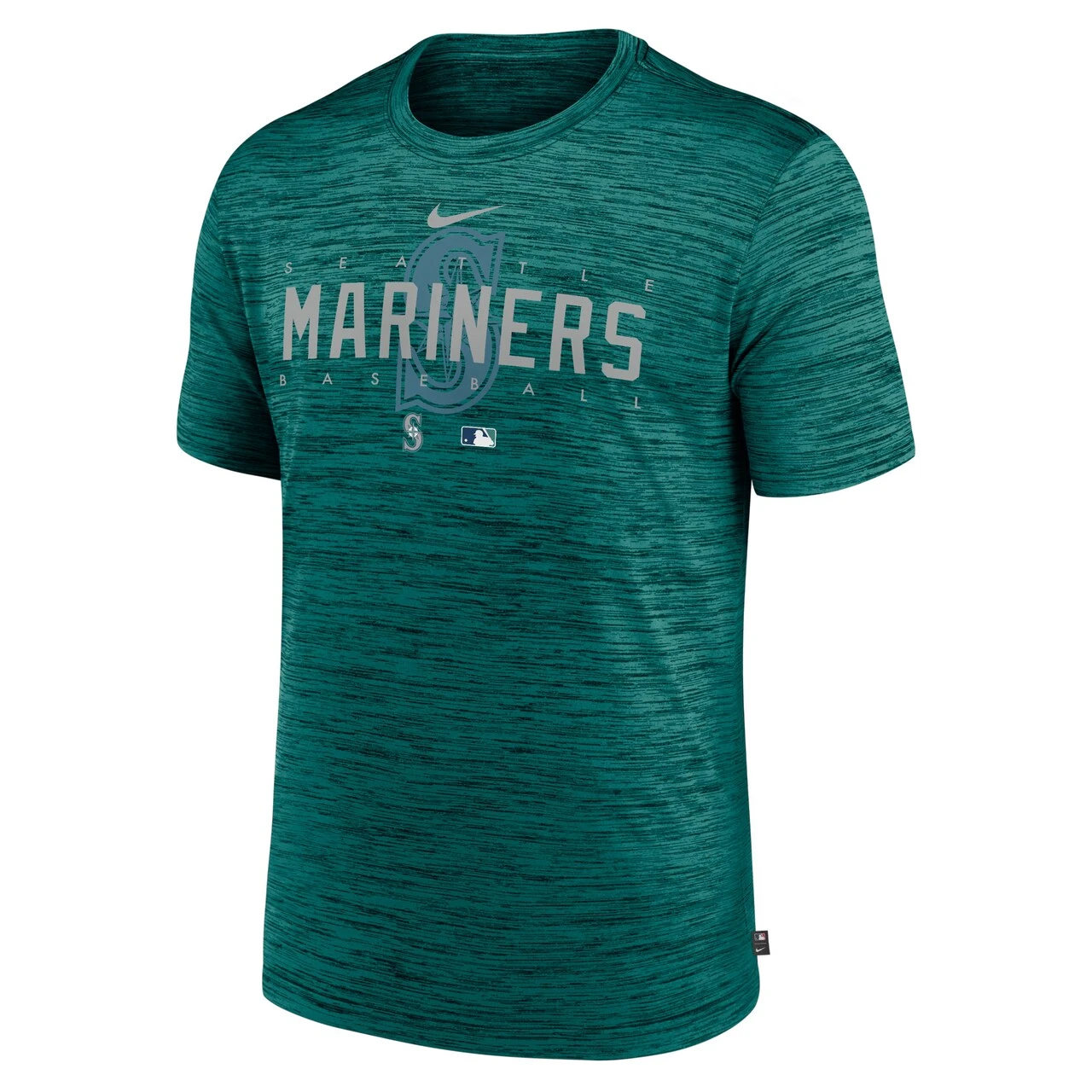 Men's Seattle Mariners Nike Aqua Authentic Collection Velocity Performance Practice T-Shirt - Image 2