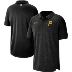 Men's Pittsburgh Pirates Nike Black Authentic Collection Team Logo Elite Polo