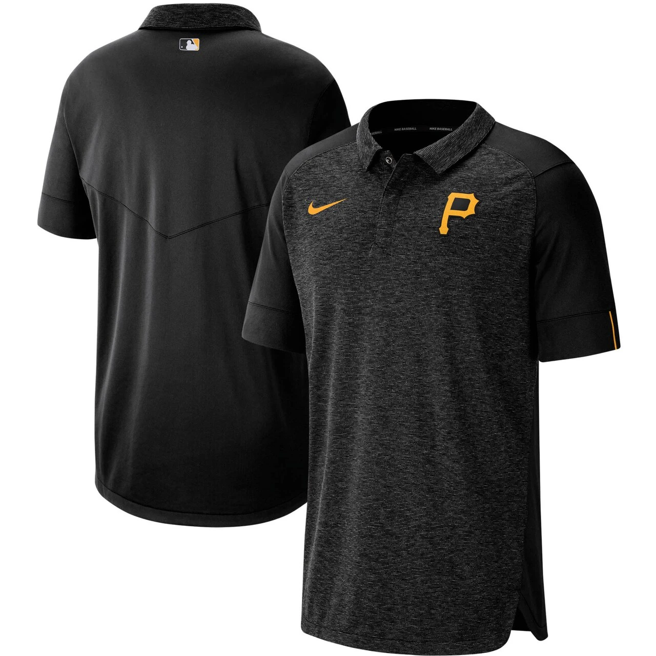 Men's Pittsburgh Pirates Nike Black Authentic Collection Team Logo Elite Polo