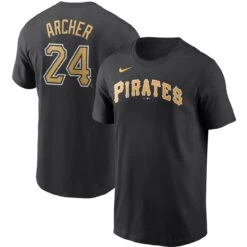 Men's Pittsburgh Pirates Chris Archer Nike Black Name & Number T-Shirt