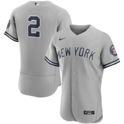 Men's New York Yankees Derek Jeter Nike Gray 2020 Hall Of Fame Induction Road Authentic Player Jersey