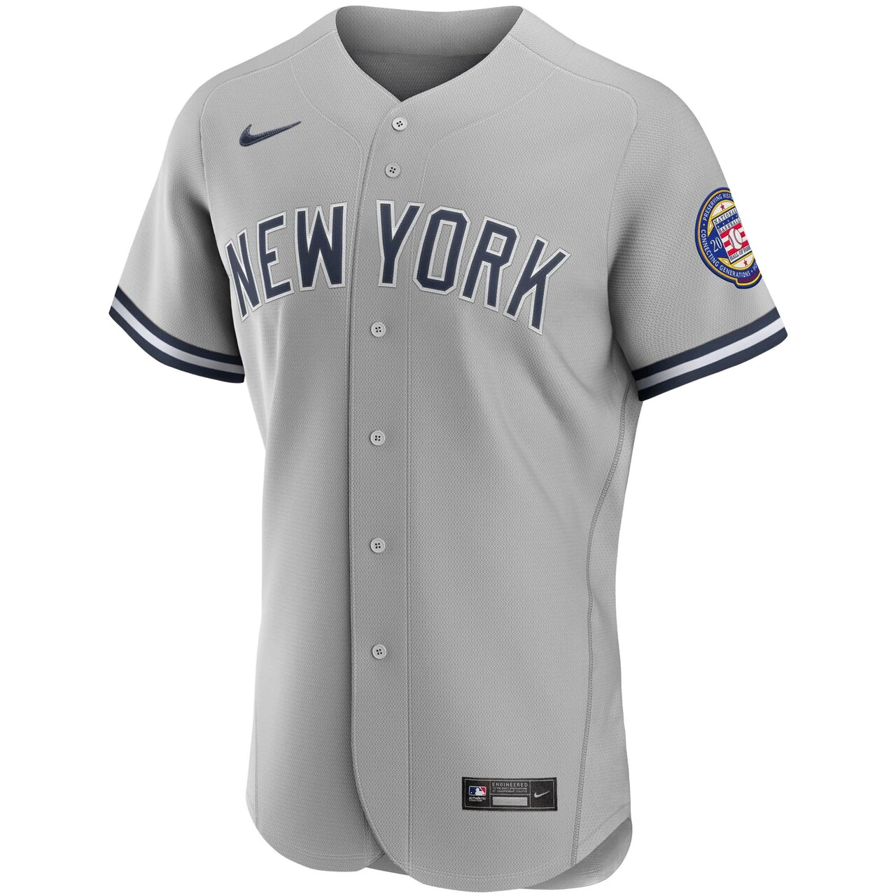 Men's New York Yankees Derek Jeter Nike Gray 2020 Hall Of Fame Induction Road Authentic Player Jersey - Image 2