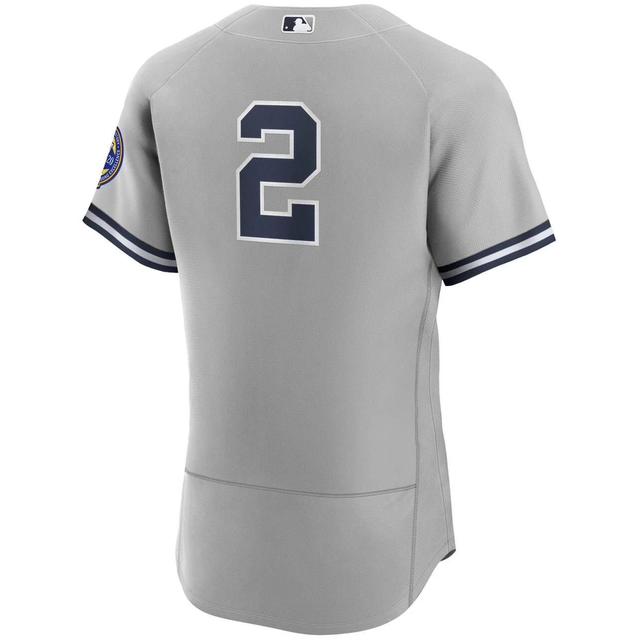 Men's New York Yankees Derek Jeter Nike Gray 2020 Hall Of Fame Induction Road Authentic Player Jersey - Image 3