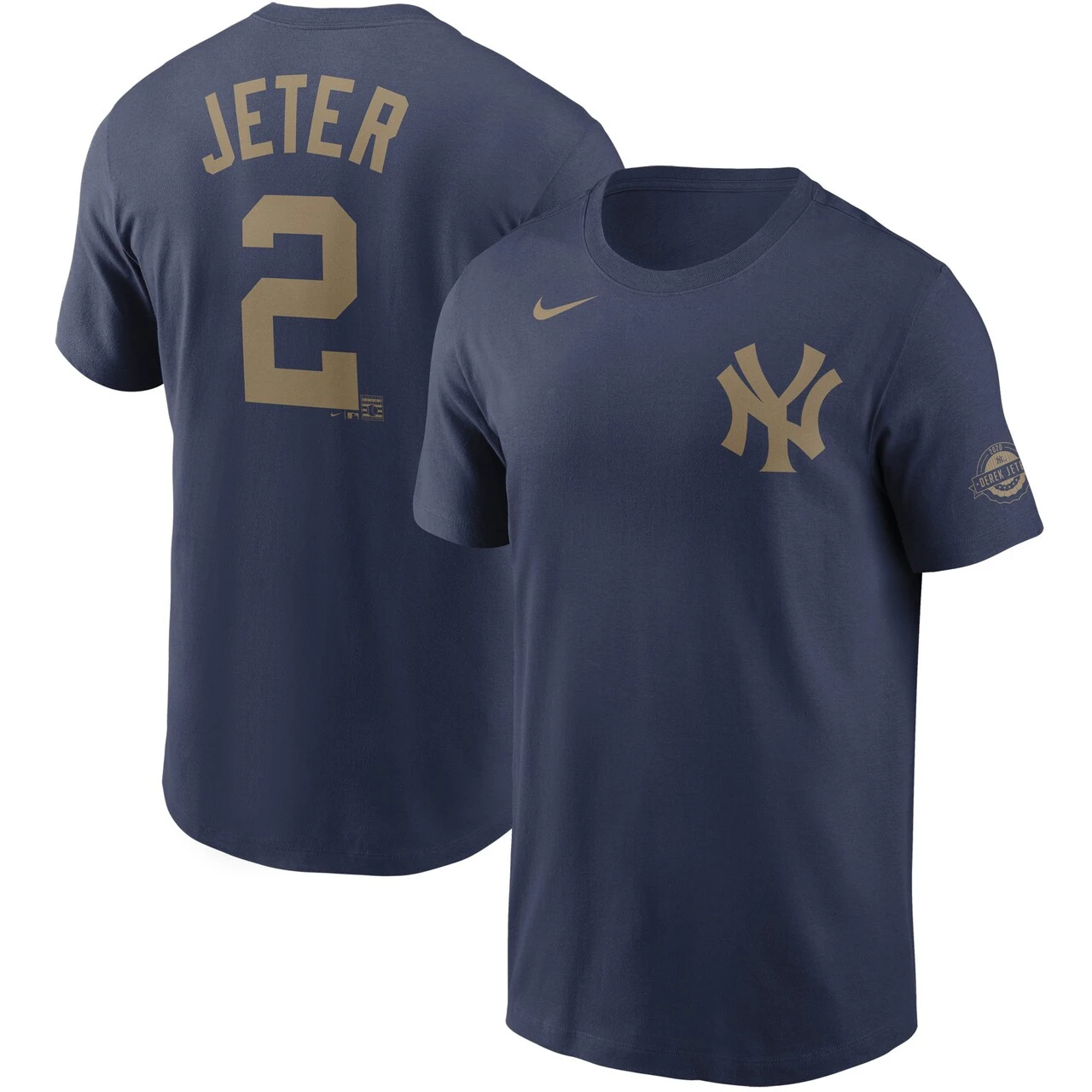 Men's New York Yankees Derek Jeter Nike Navy Gold Name & Number T-Shirt