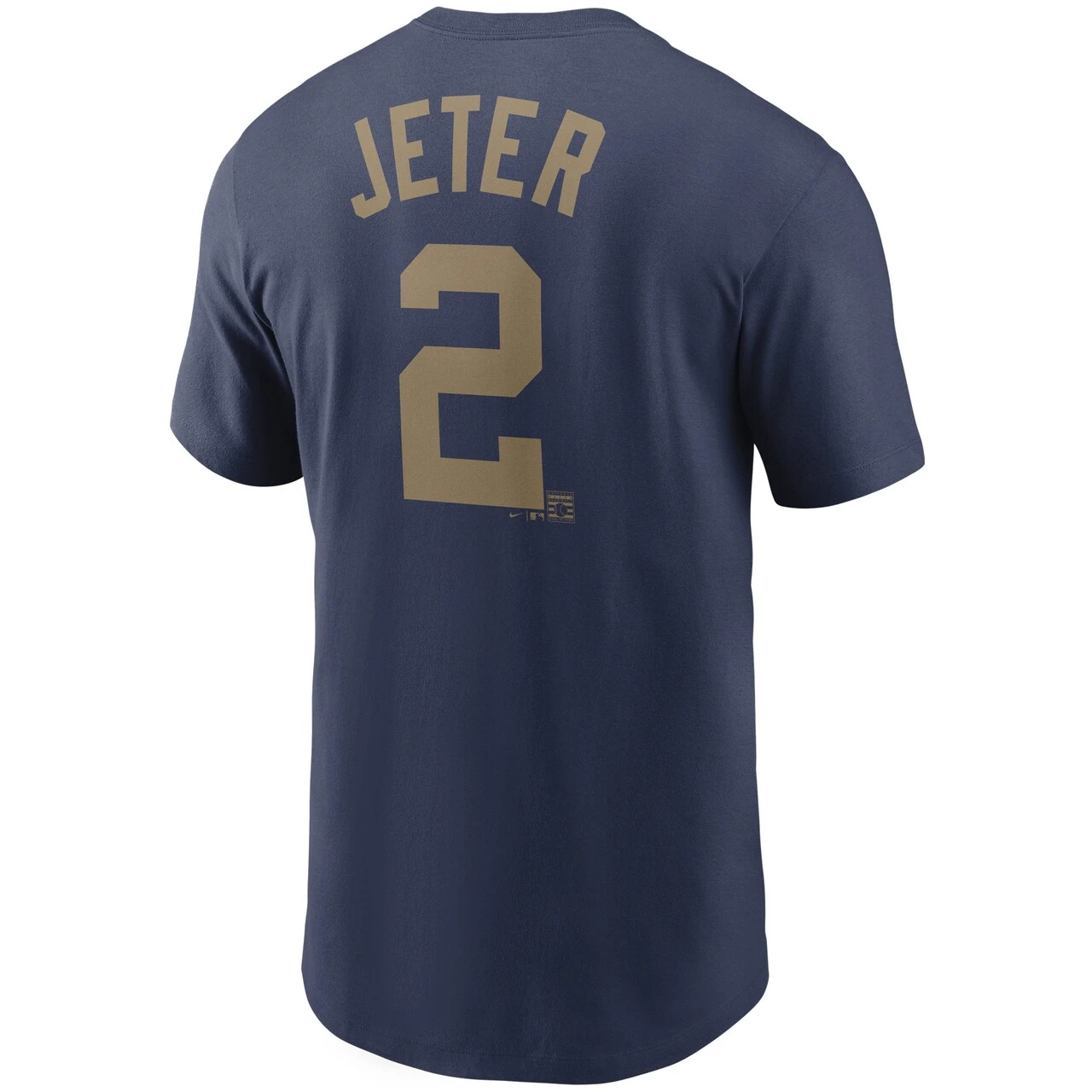 Men's New York Yankees Derek Jeter Nike Navy Gold Name & Number T-Shirt - Image 3