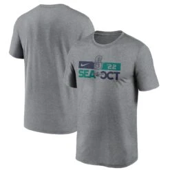 Men's Seattle Mariners Nike Heather Charcoal 2022 Postseason T-Shirt