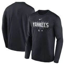 Men's New York Yankees Nike Navy Authentic Collection Team Logo Legend Performance Long Sleeve T-Shirt