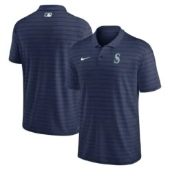 Men's Seattle Mariners Nike Navy Authentic Collection Victory Striped Performance Polo