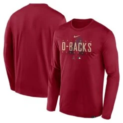 Men's Arizona Diamondbacks Nike Red Authentic Collection Team Logo Legend Performance Long Sleeve T-Shirt