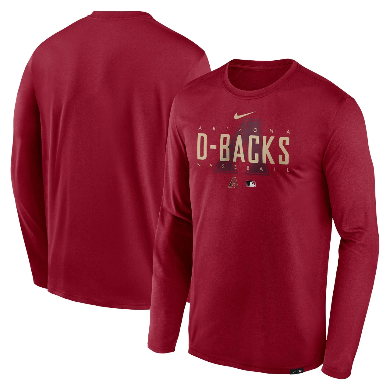 Men's Arizona Diamondbacks Nike Red Authentic Collection Team Logo Legend Performance Long Sleeve T-Shirt