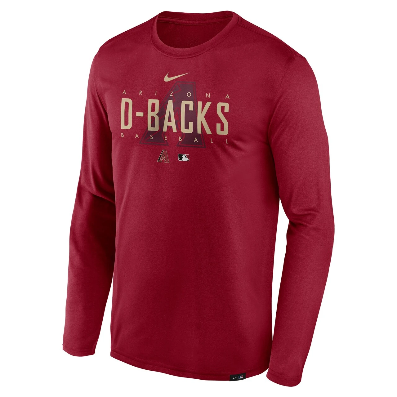 Men's Arizona Diamondbacks Nike Red Authentic Collection Team Logo Legend Performance Long Sleeve T-Shirt - Image 2