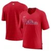 Men's Philadelphia Phillies Nike Red Authentic Collection Pregame Raglan Performance V-Neck T-Shirt