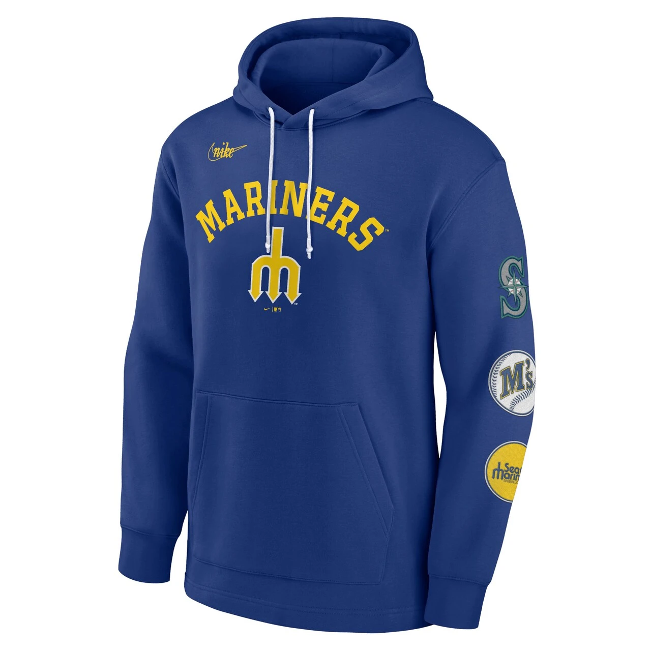 Men's Seattle Mariners Nike Royal Rewind Lefty Pullover Hoodie - Image 2