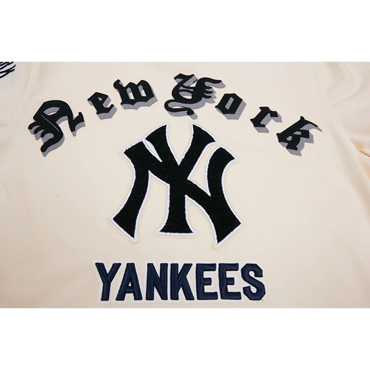 Men's New York Yankees Pro Standard Cream Cooperstown Collection Old English T-Shirt - Image 4