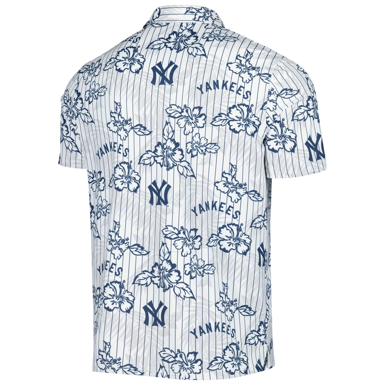Men's New York Yankees Reyn Spooner White Cooperstown Collection Puamana Print Polo - Image 3
