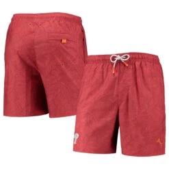 Men's Philadelphia Phillies Tommy Bahama Red Naples Layered Leaves Swim Trunks