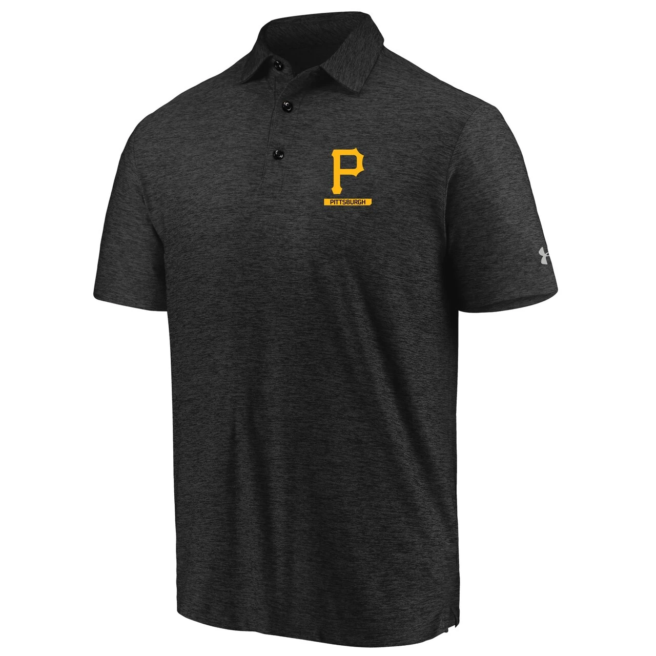 Men's Pittsburgh Pirates Under Armour Black Underline Performance Polo - Image 2