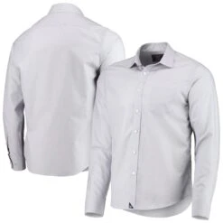 Men's New York Yankees UNTUCKit Gray Button-Up Long Sleeve Shirt