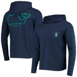 Men's Seattle Mariners Vineyard Vines Navy Team Long Sleeve Hoodie T-Shirt