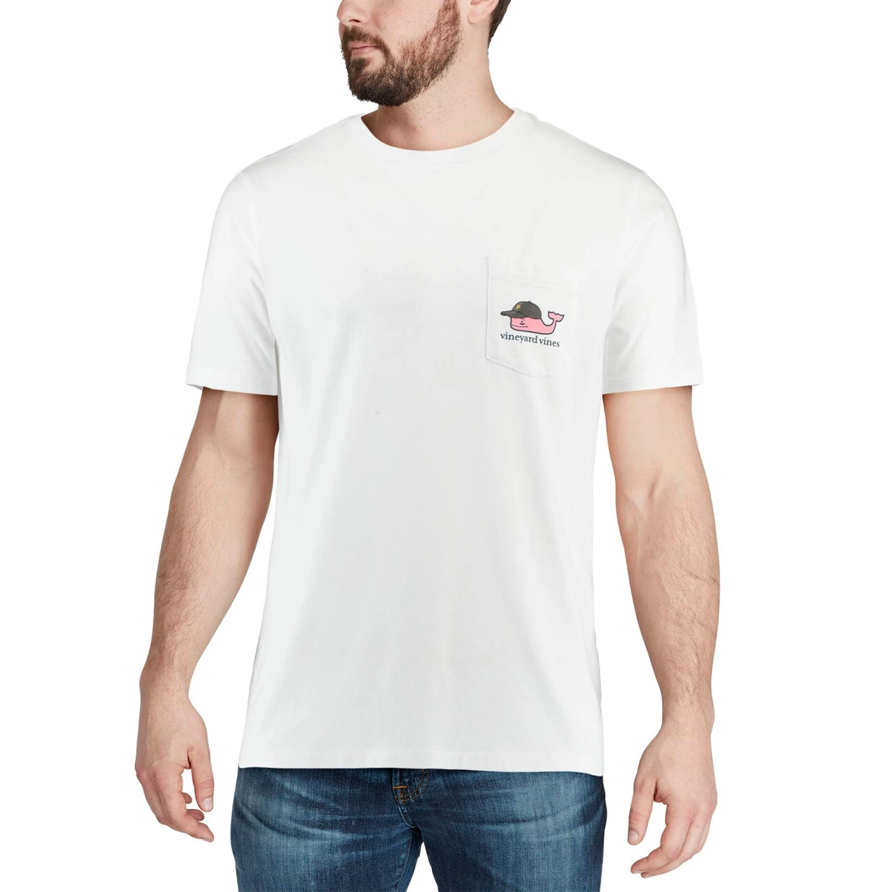 Men's Pittsburgh Pirates Vineyard Vines White Baseball Cap T-Shirt - Image 4