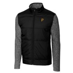 Pittsburgh Pirates Cutter & Buck Stealth Full-Zip Jacket - Black