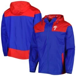 Men's Philadelphia Phillies Columbia Royal/Red Omni-Shade Flash Forward Challenger Full-Zip Windbreaker Jacket
