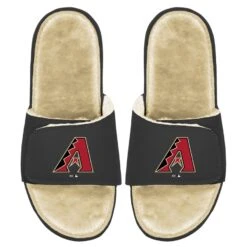 Men's Arizona Diamondbacks ISlide Black/Tan Faux Fur Slide Sandals