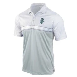 Men's Seattle Mariners Antigua Gray/White Answer Polo